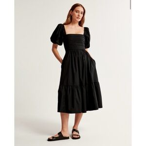 Emerson Poplin Puff Sleeve Midi Dress